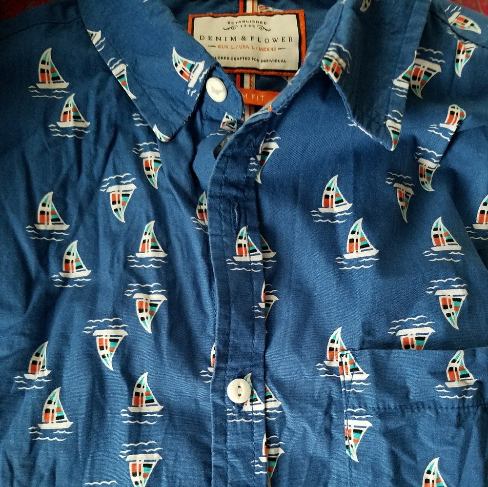 Denim and Flower Sailboat shirt